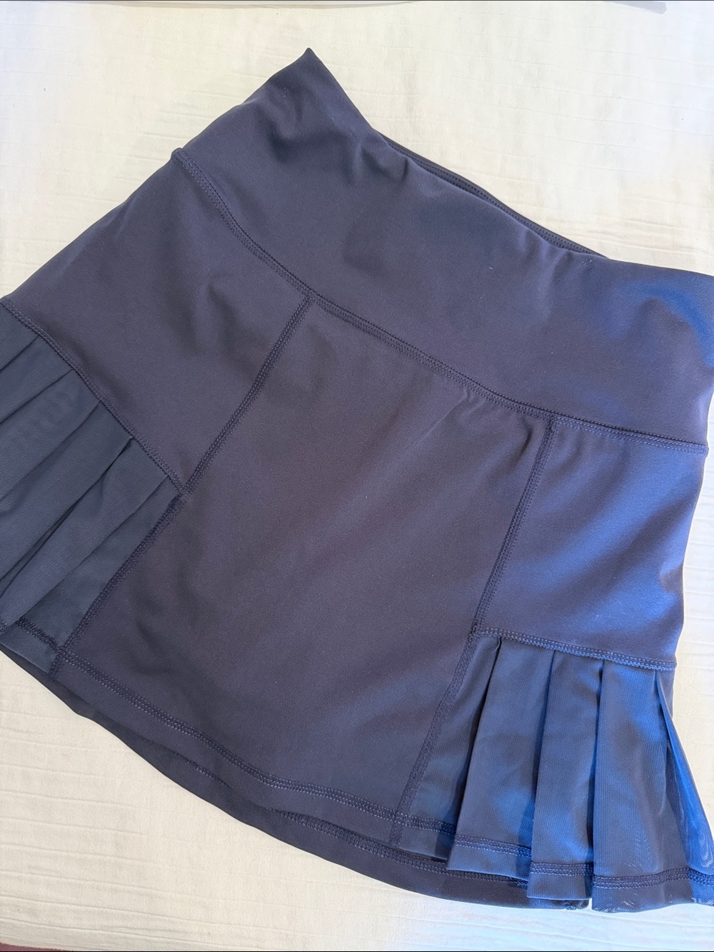 VOGO Athletica Navy Pleated Side-Panel Athletic Mini Skirt